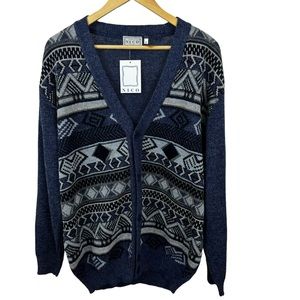 Wool Blend Cosby Sweater Cardigan Size XL Grandpa Sweater Preppy NWT NICO